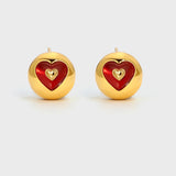 Nocturne Heart Chunky Stud Earrings