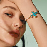 Paraiba Cross Jewelry Set – Gold 3-Piece Collection (Small Necklace) - booneealus