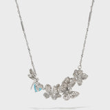 Zircon Butterfly Flower and Dragonfly Necklace