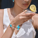 Paraiba Cross Jewelry Set – Silver 3-Piece Collection (Large Necklace) - booneealus