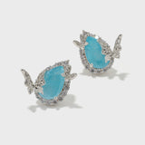 Teardrop-Shaped Butterfly Studs