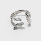 Horse Eye Zirconia Open Ring