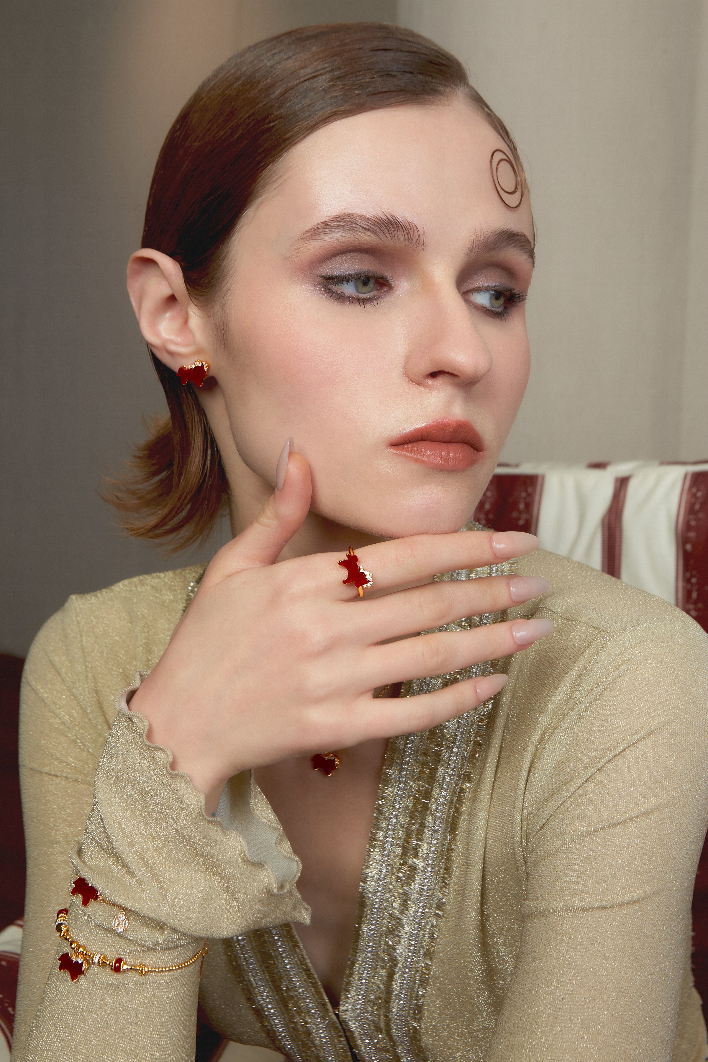 Horse Form Red Agate Ring - booneealus