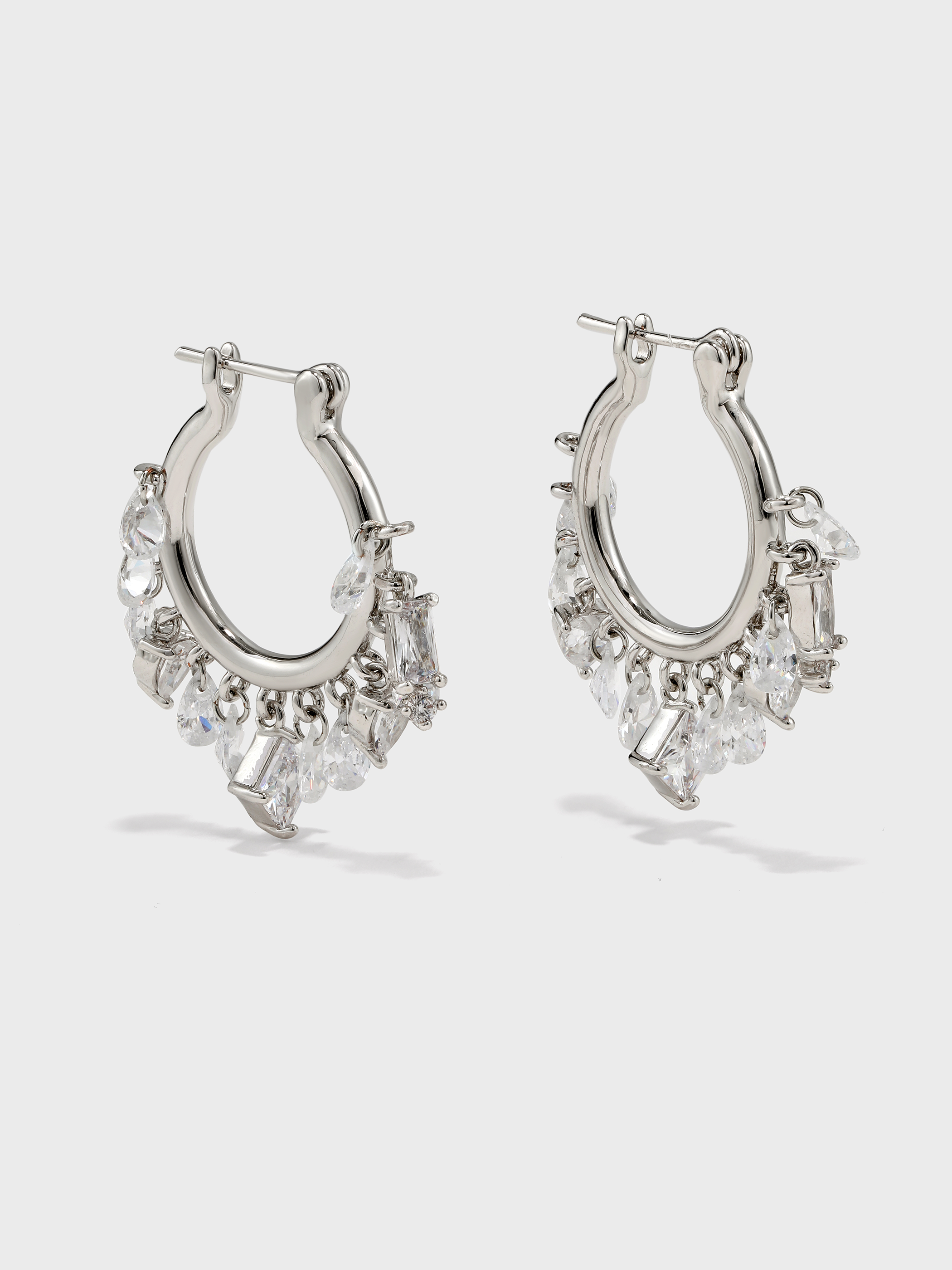 Zircon Tassel Circle Earrings - booneealus