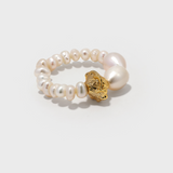 Freshwater Pearl Metal Elastic Ring