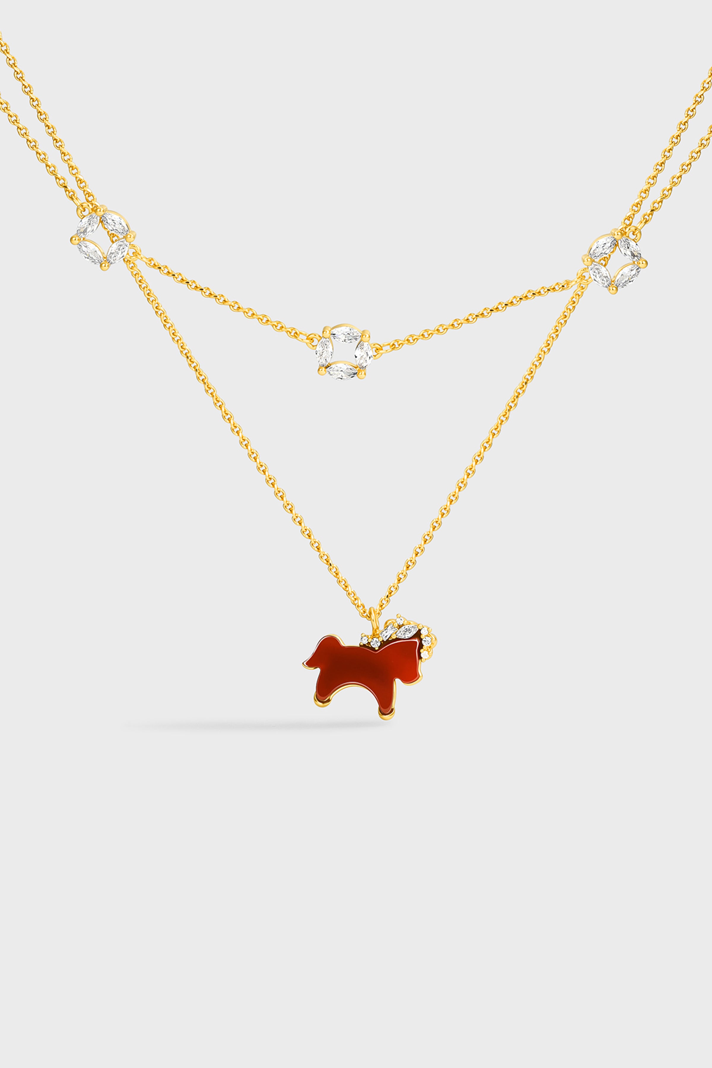 Horse Form Layered Necklace - booneealus