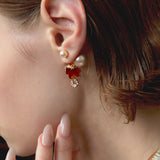 Horse Form Red Agate Drop Earrings - booneealus