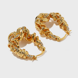 Braided Twisted Rhinestones Earrings