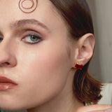 Horse Form Red Agate Stud Earrings - booneealus