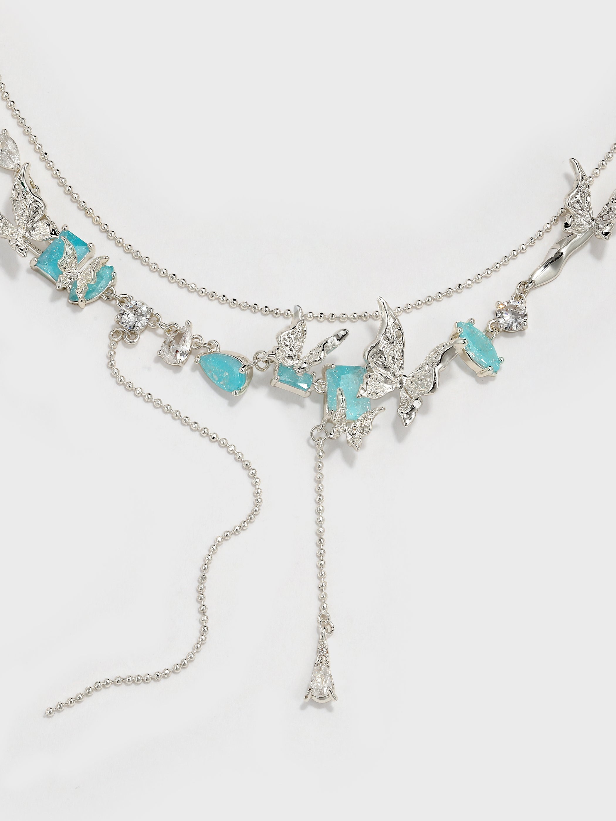 Lava Butterfly Double Layer Tassel Necklace - booneealus