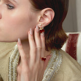 Horse Form Red Agate Drop Earrings - booneealus