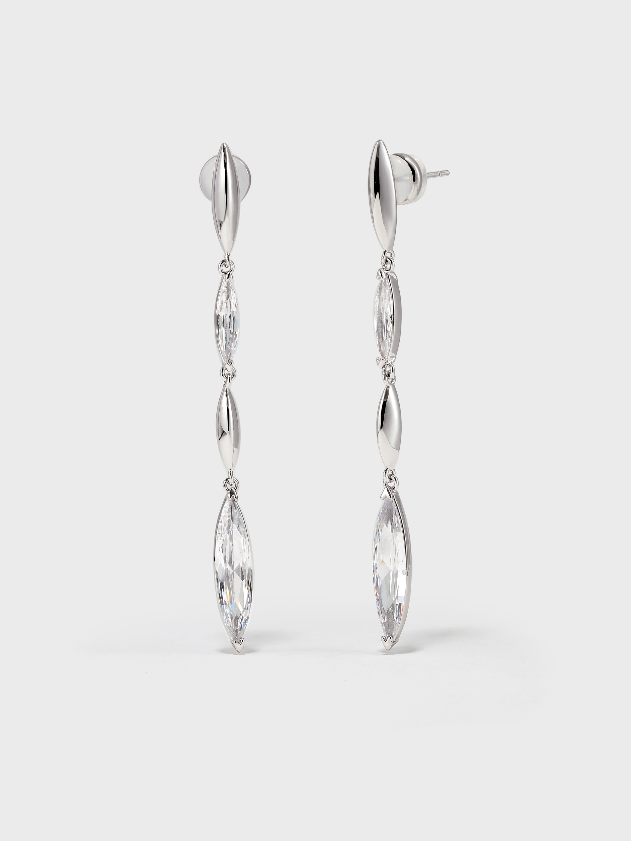 Chain Zirconia Earrings - booneealus