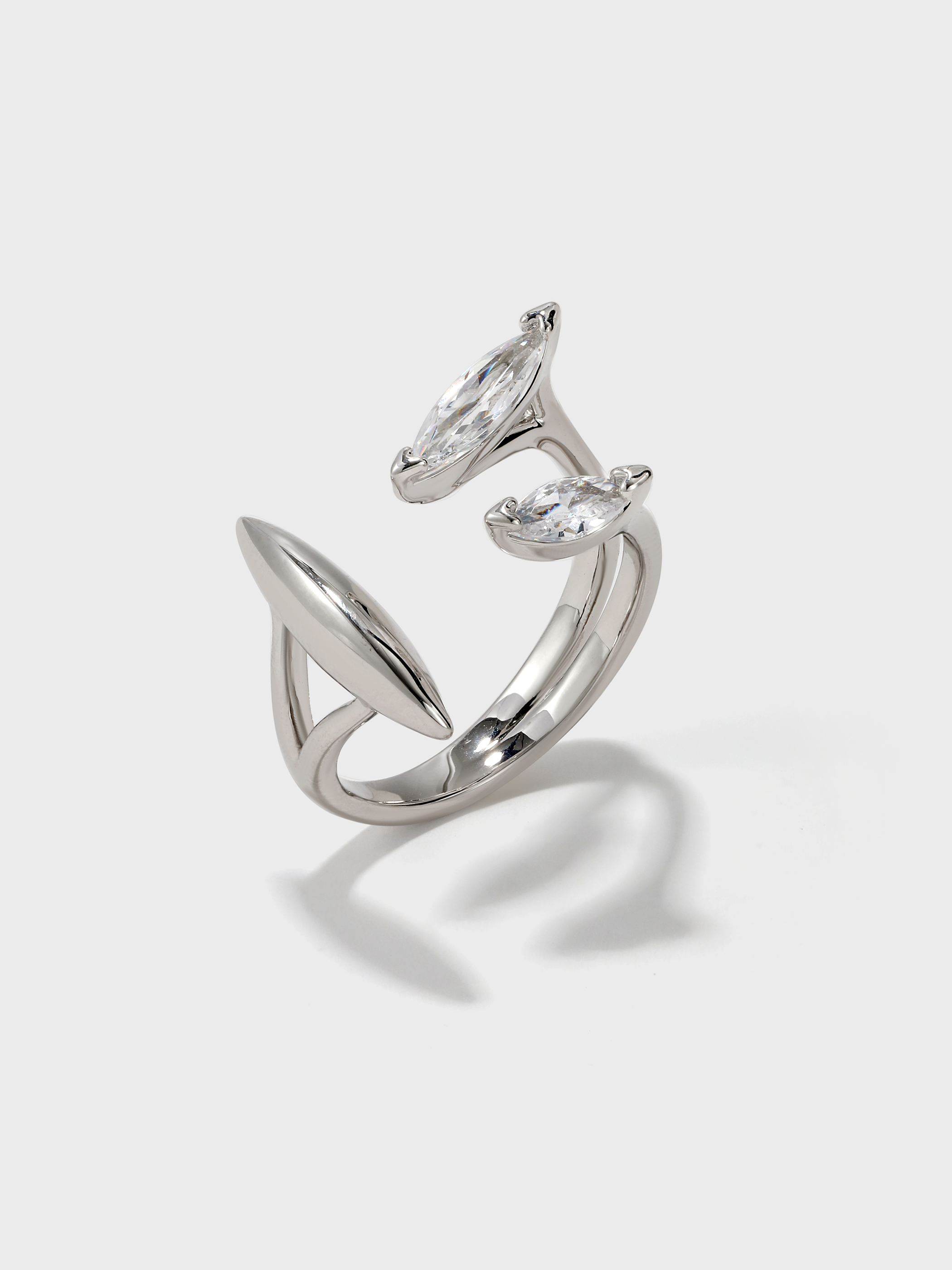 Horse Eye Zirconia Open Ring - booneealus