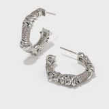 Twisted Knit Wrap C-shaped Earrings