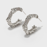 Twisted Knit Wrap C-shaped Earrings