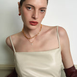 Geometric Double-Layer Clover Pendant Necklace