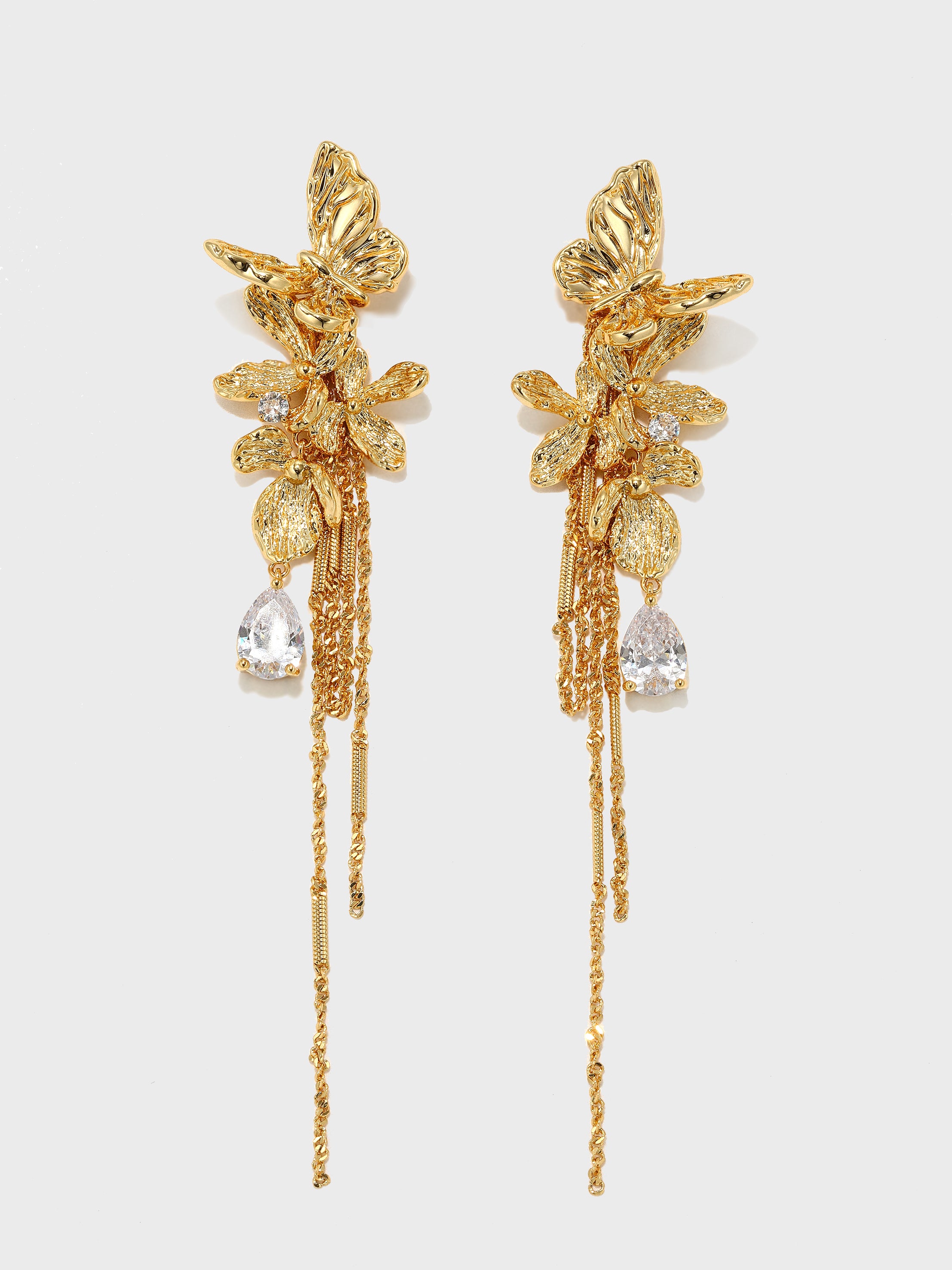 Golden Bloom Wings Earring - booneealus