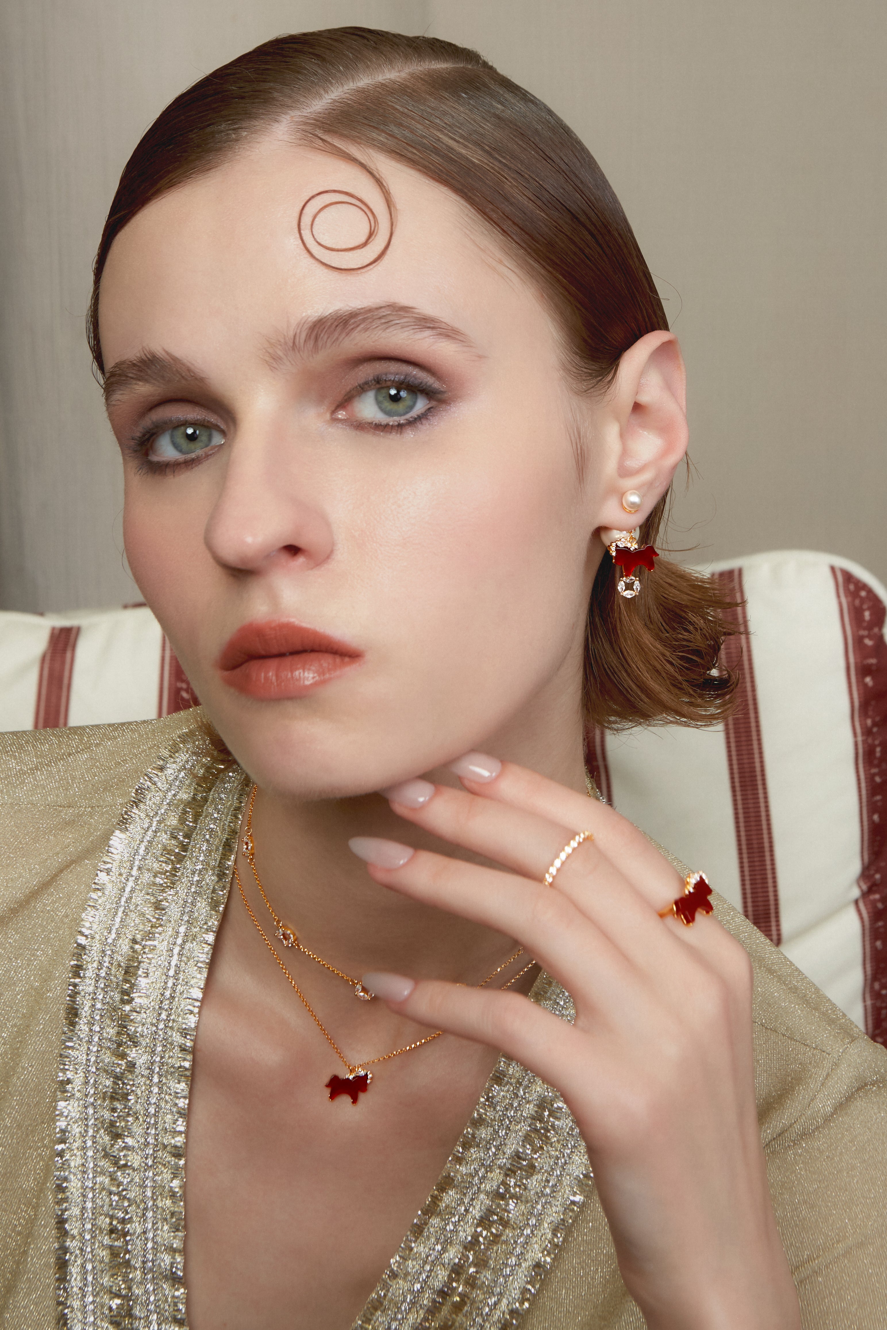 Horse Form Red Agate Drop Earrings - booneealus