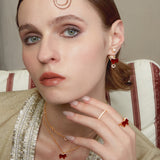 Horse Form Red Agate Ring - booneealus