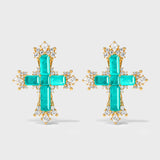 Lucent Tide Cross Earrings - booneealus