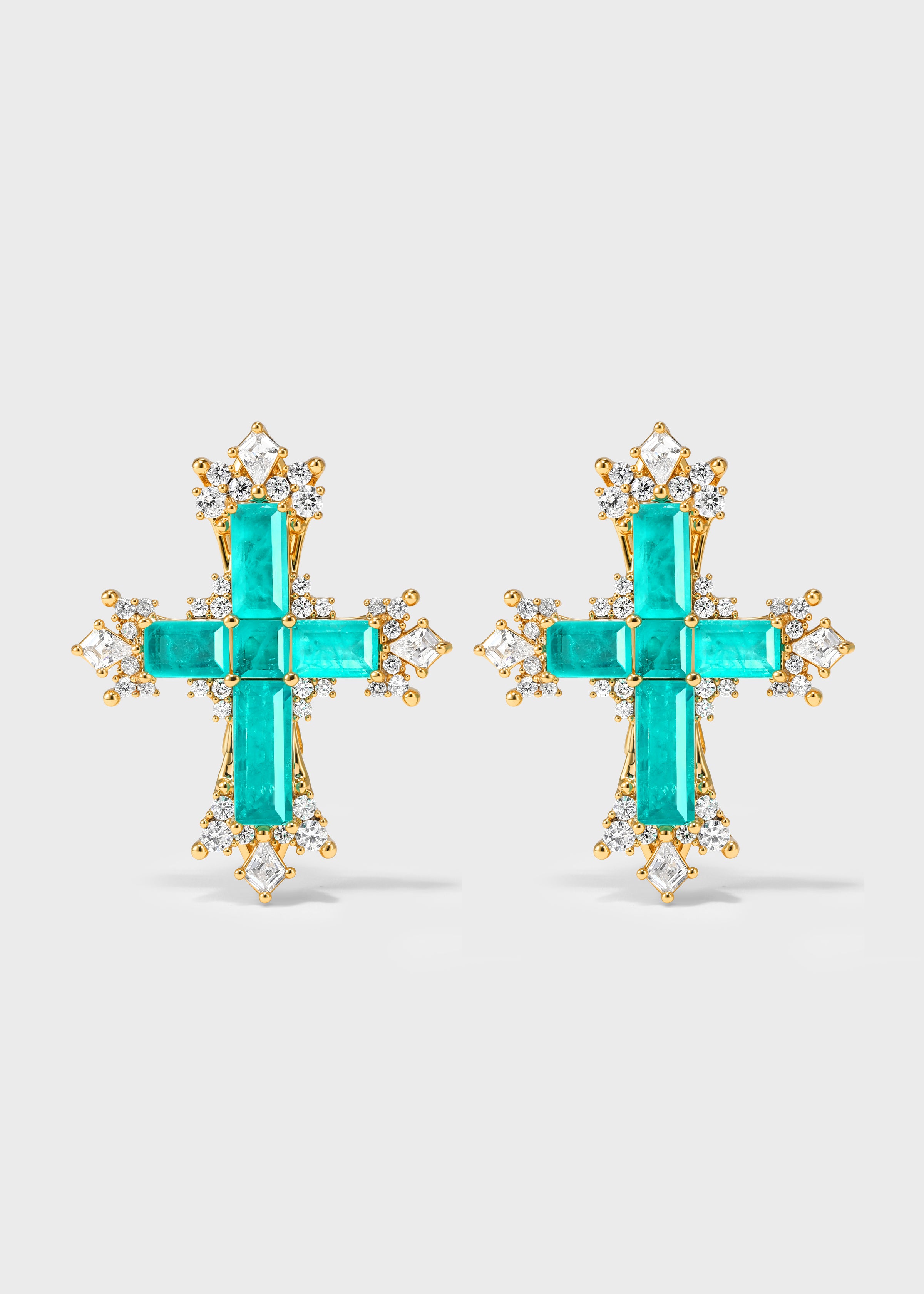 Lucent Tide Cross Earrings - booneealus