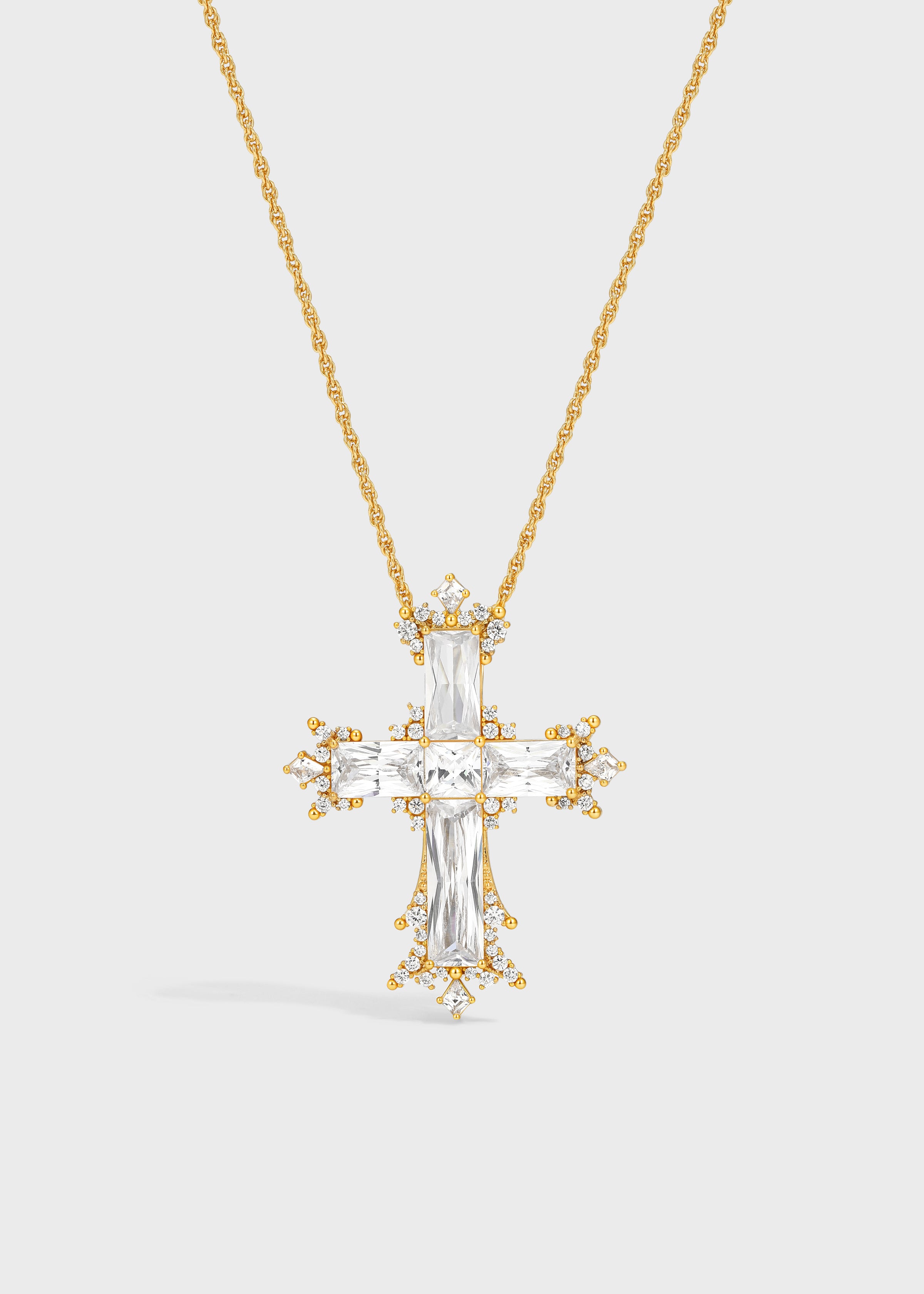 Everglow Cross Necklace —— Large - booneealus