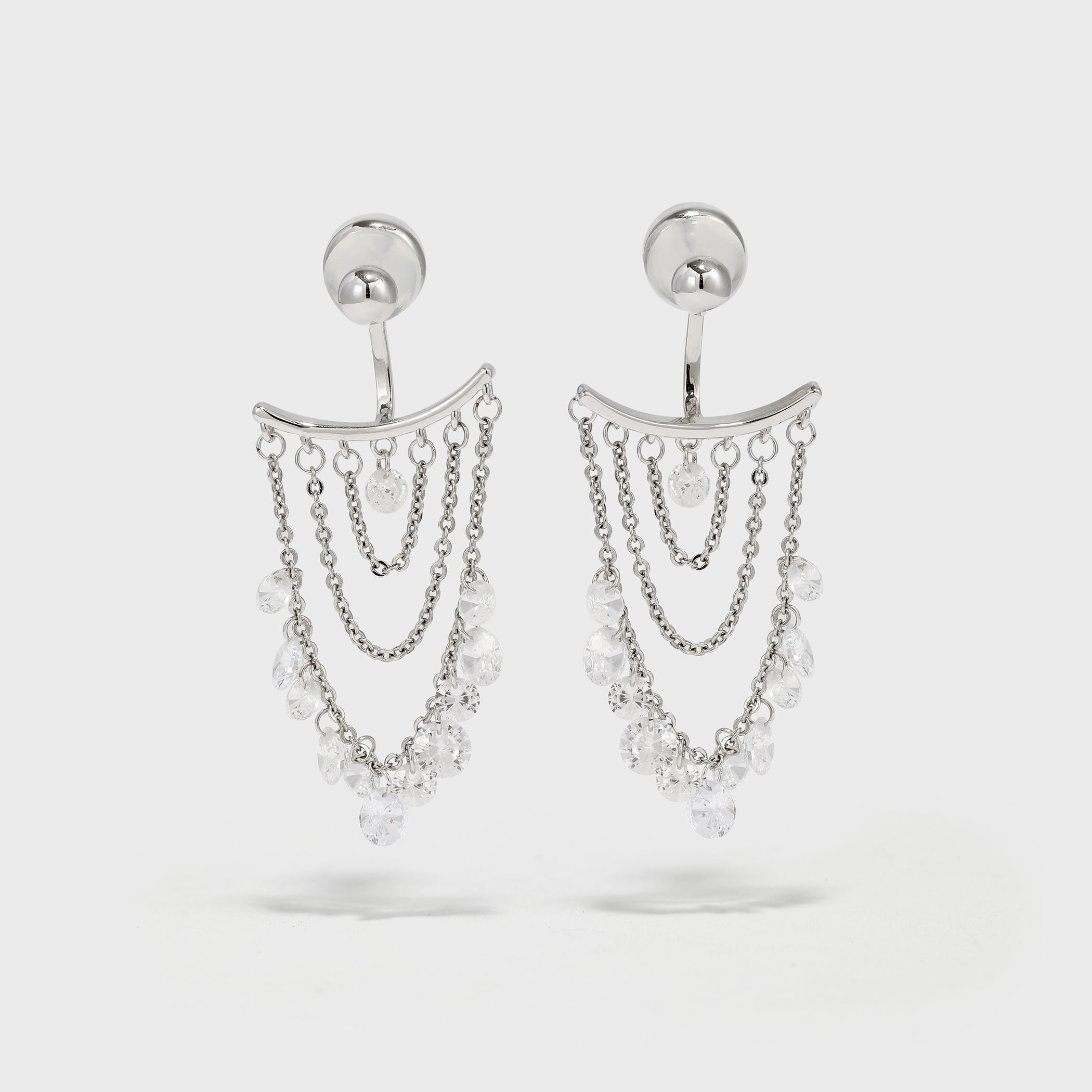 Zircon Tassel Earrings - booneealus