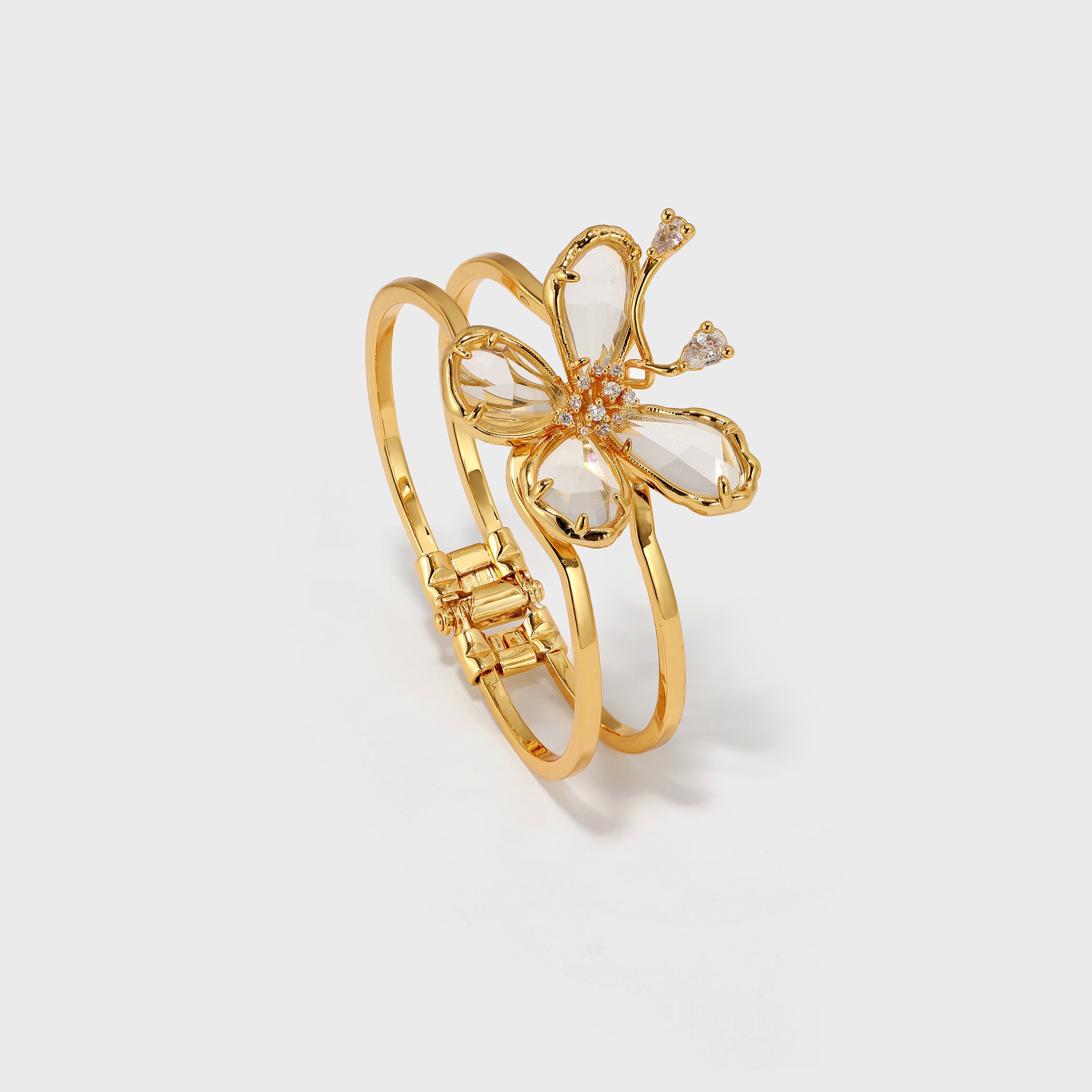 Cut Crystal Butterfly Bracelet - booneealus