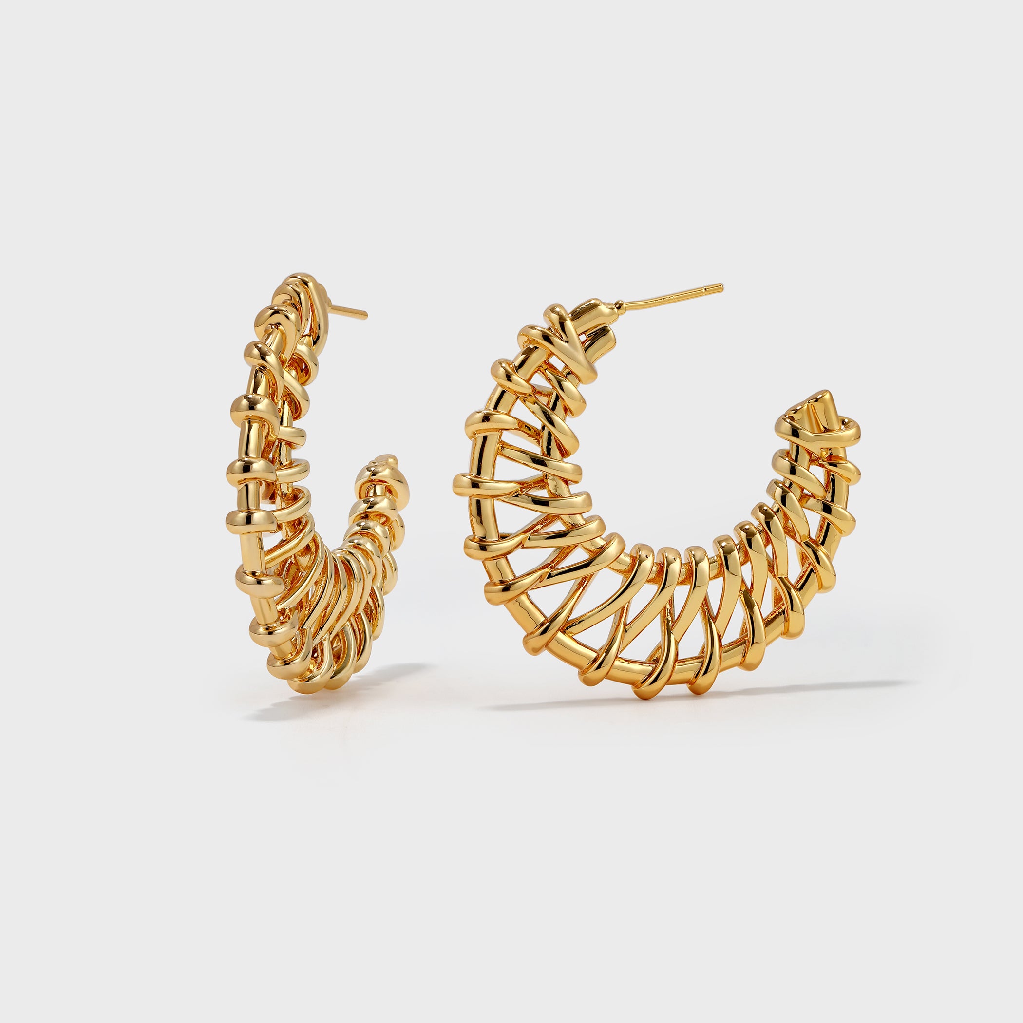 Openwork Braided C-shaped Earrings