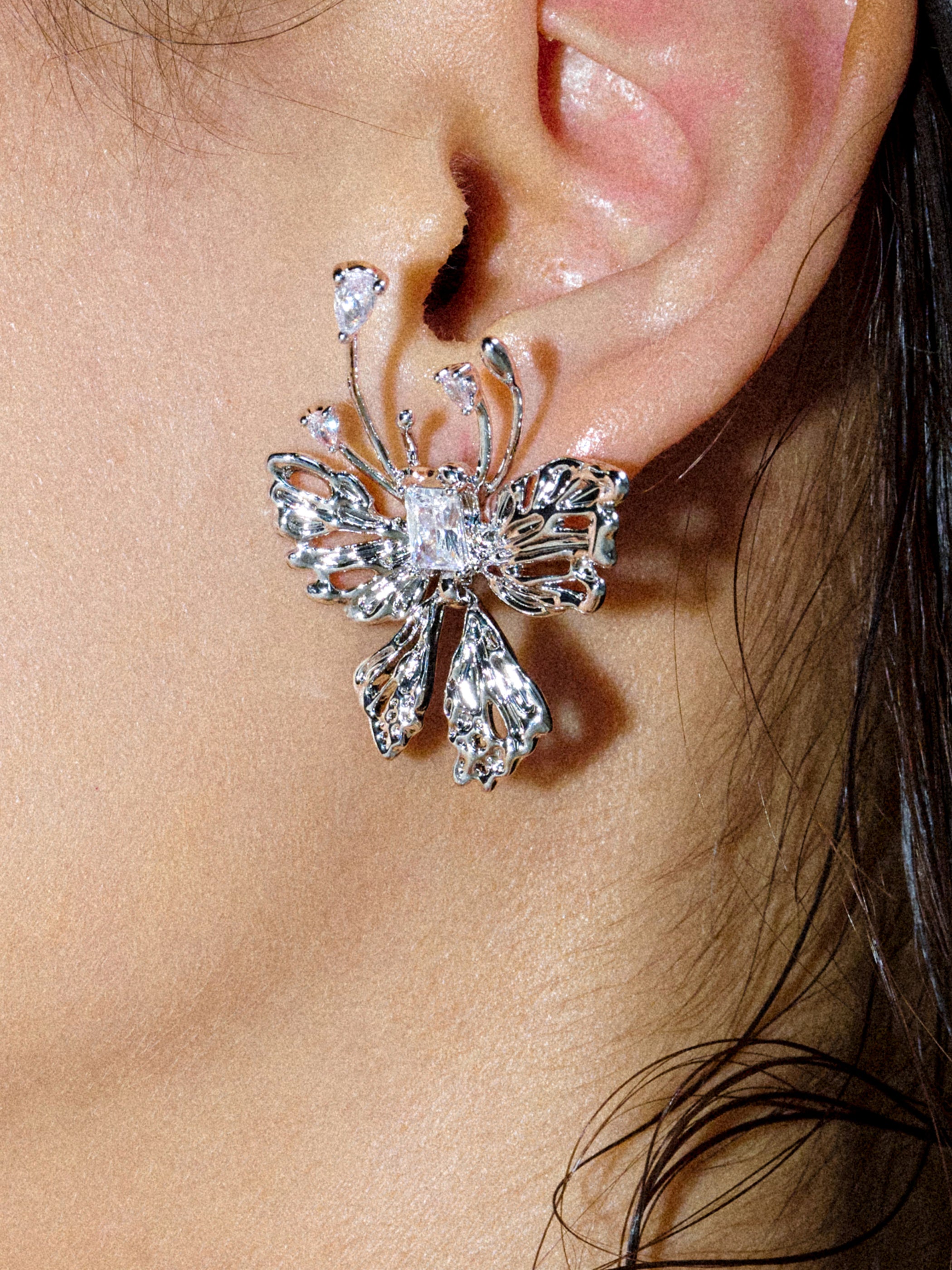 Zircon Butterfly Earrings - booneealus