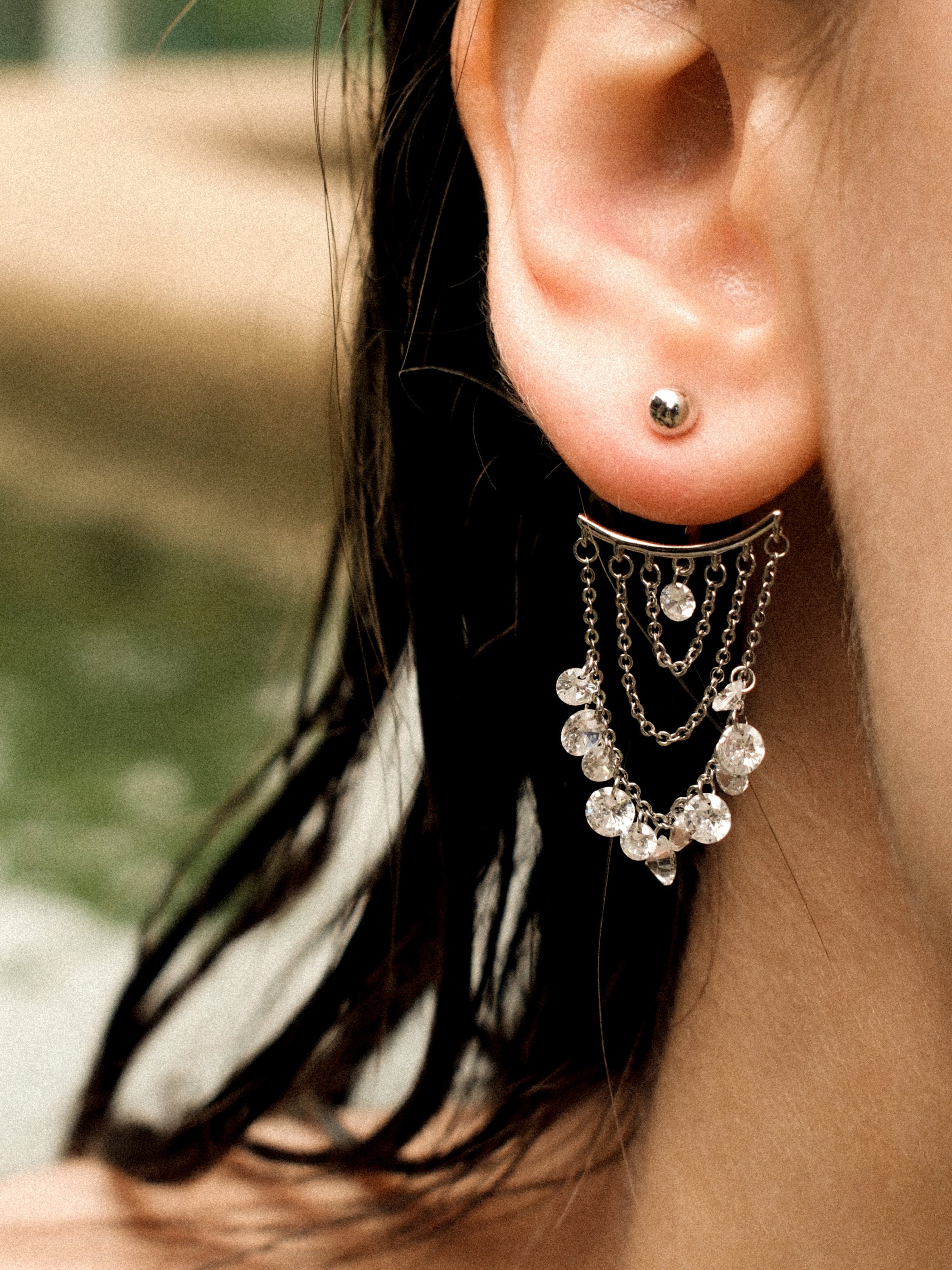 Zircon Tassel Earrings - booneealus