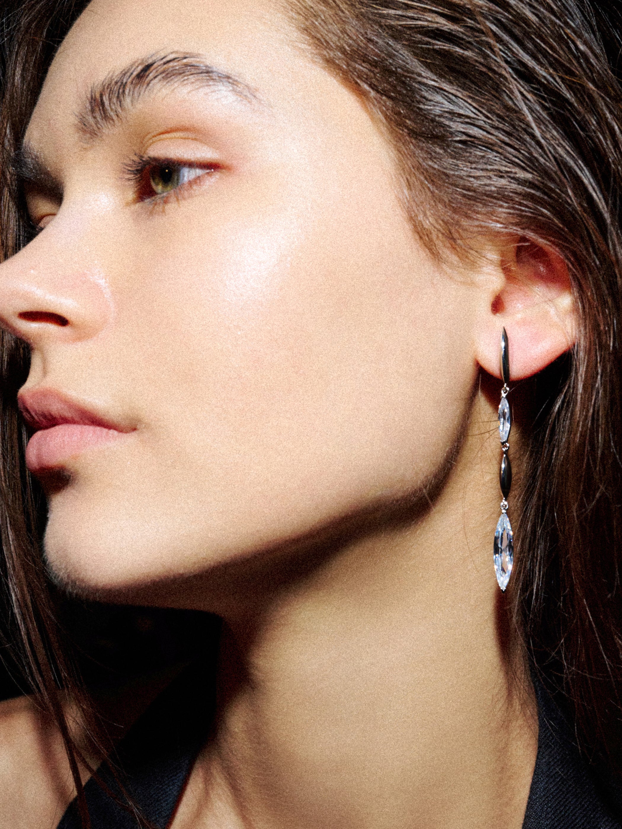 Chain Zirconia Earrings - booneealus