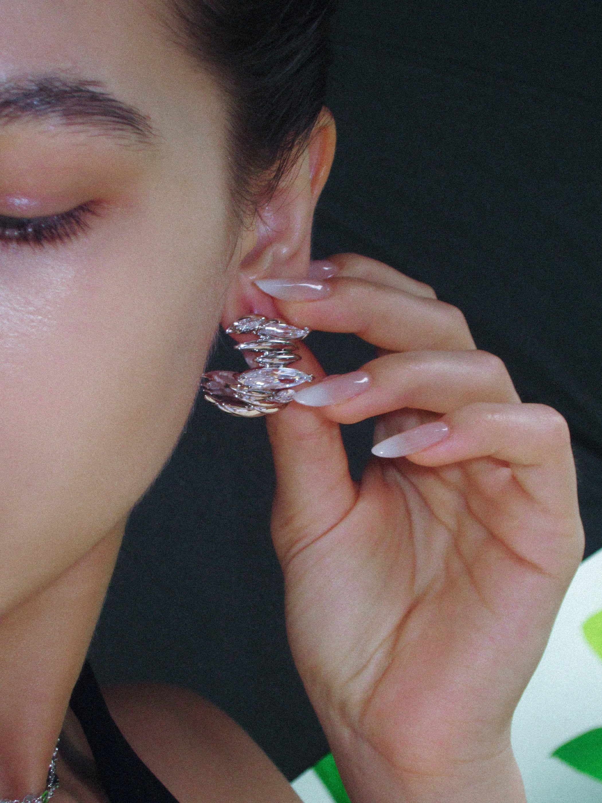 Zircon C-Shaped Earrings - booneealus