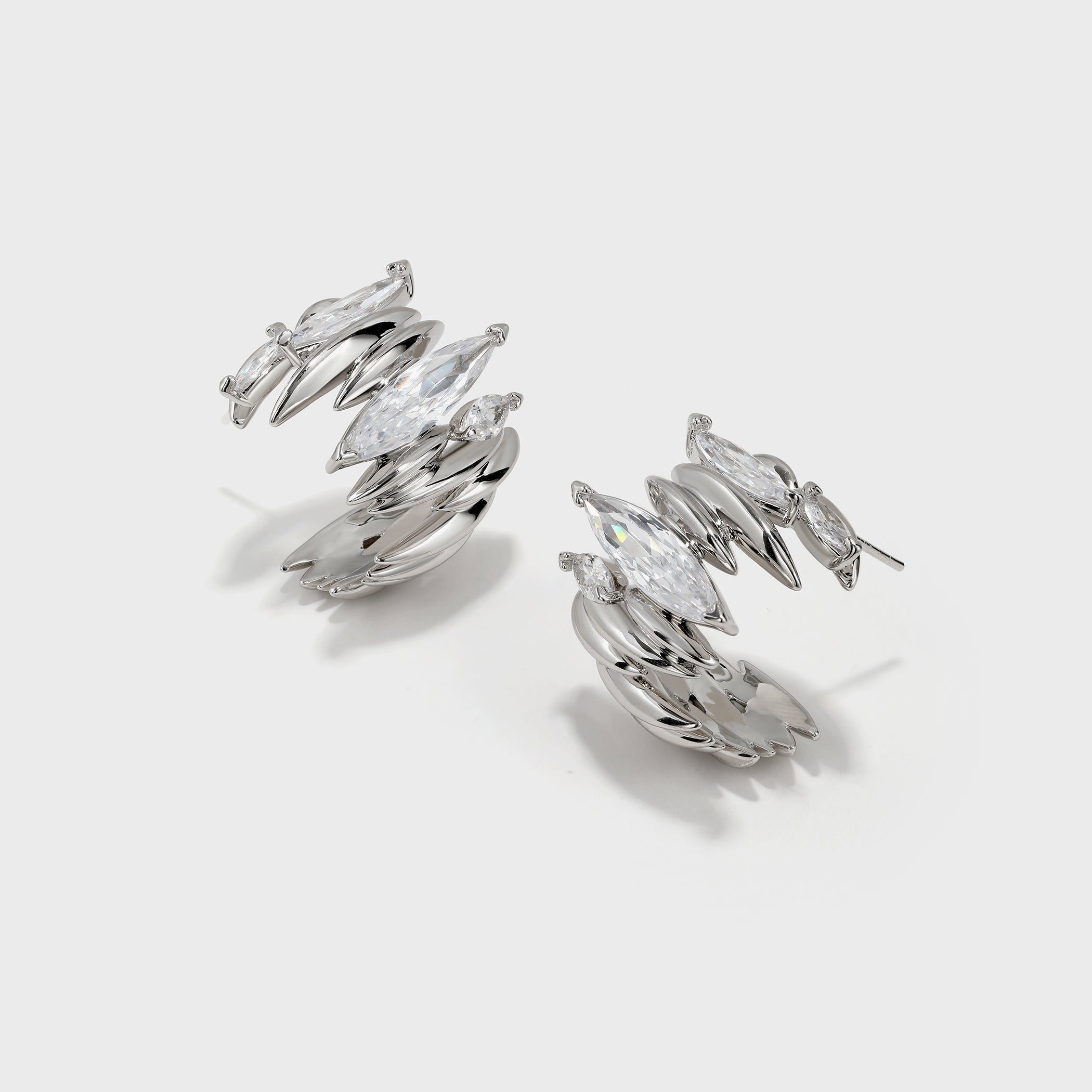 Zircon C-Shaped Earrings - booneealus