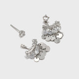 Multi-metal Disc Zircon Tassel Earrings