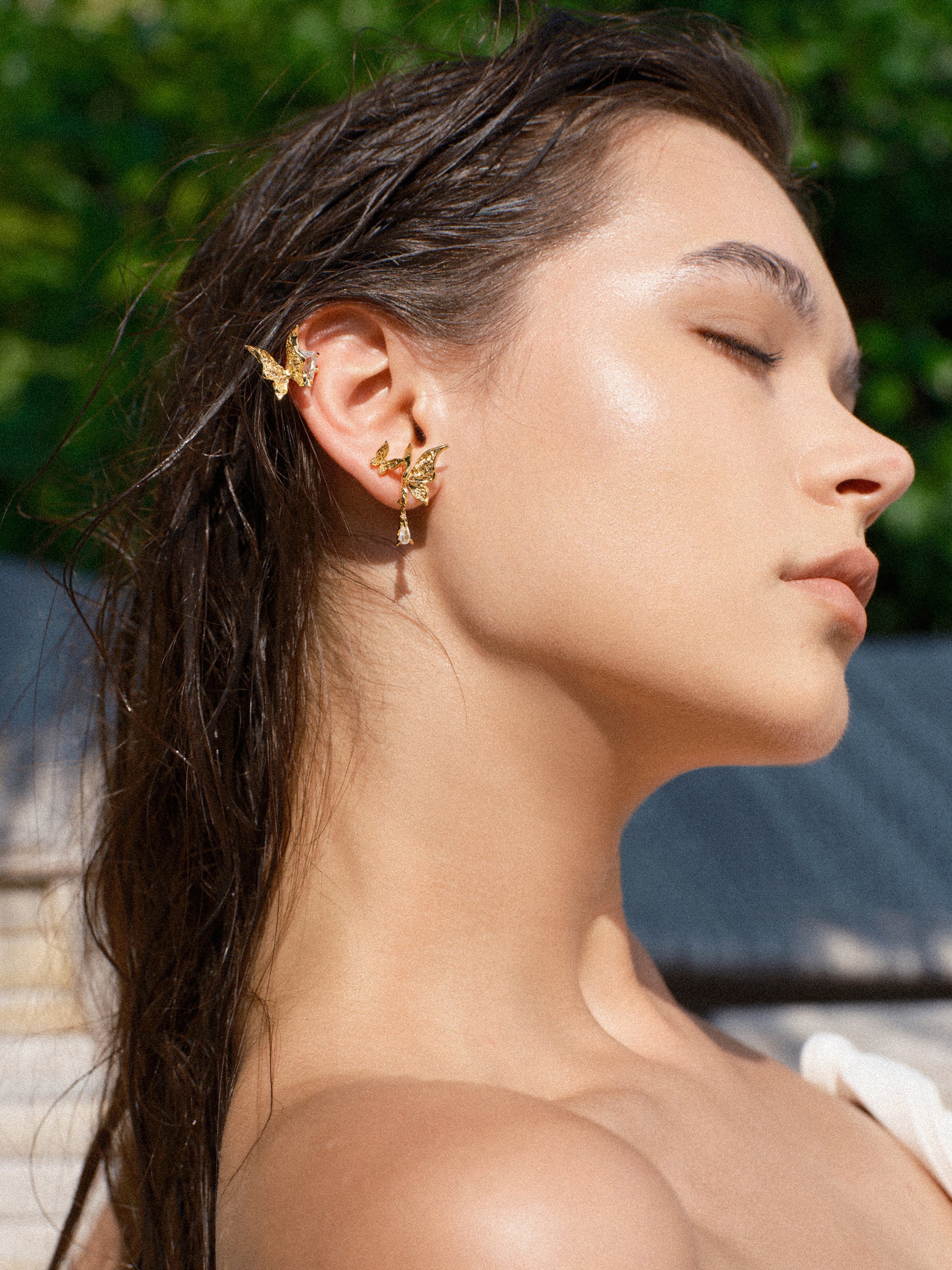 Metal Texture Butterfly Set Studs (3 pcs) - booneealus