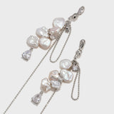 Freshwater Pearl Teardrop Zircon Long Earrings