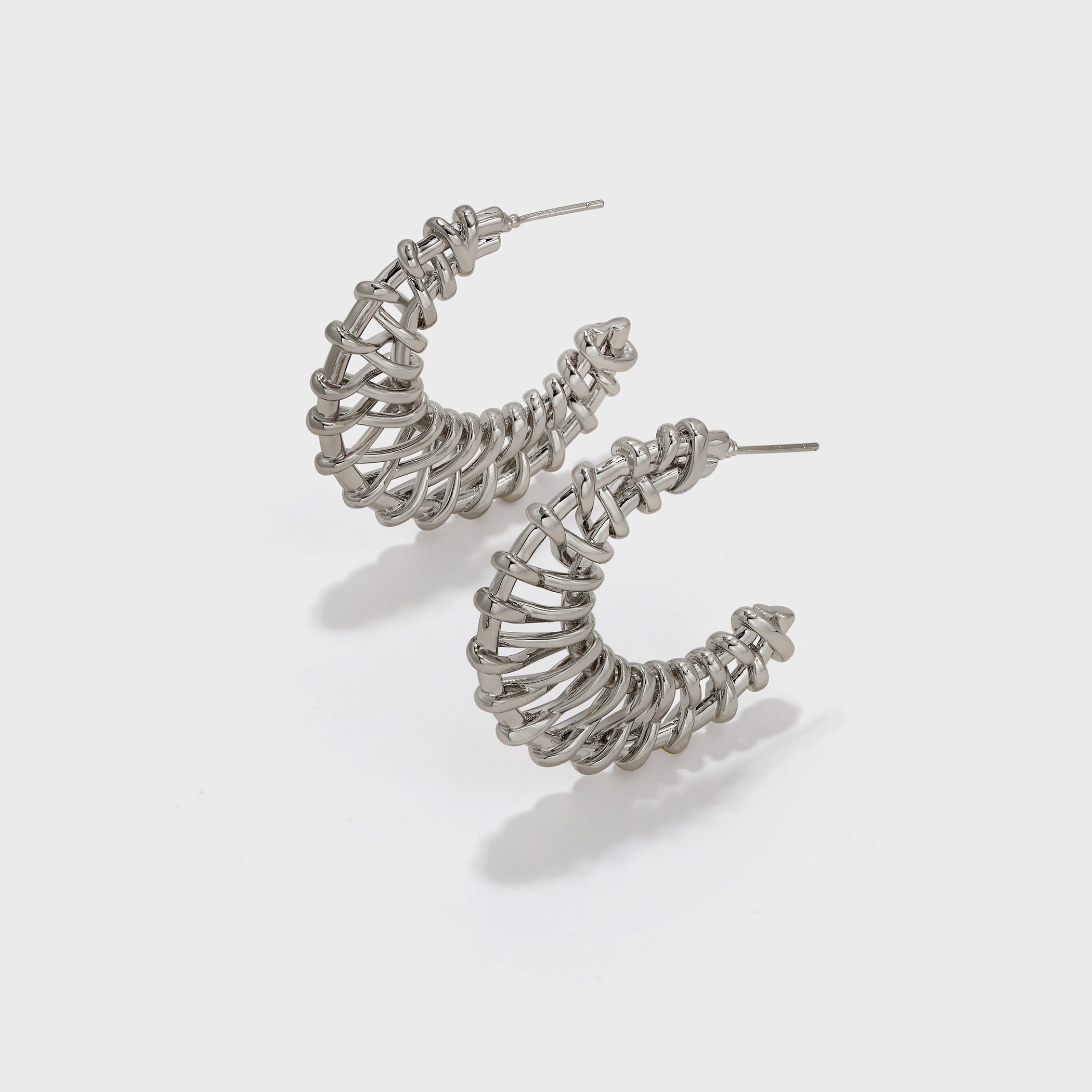 Openwork Braided C-shaped Earrings