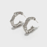 Twisted Knit Wrap C-shaped Earrings