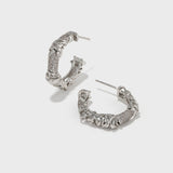 Twisted Knit Wrap C-shaped Earrings