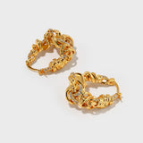 Braided Twisted Rhinestones Earrings