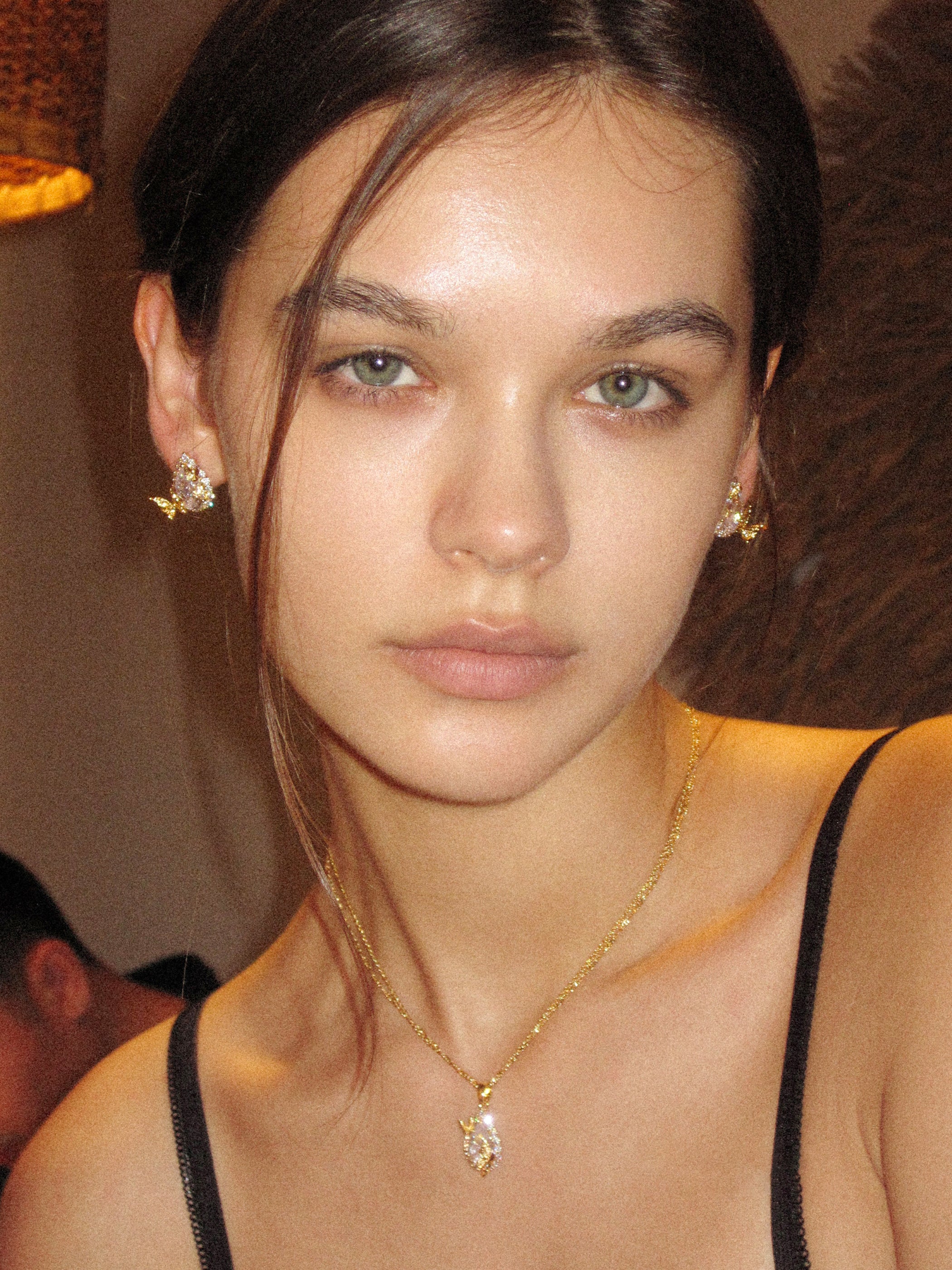 Teardrop-Shaped Double-Layer Butterfly Necklace - booneealus