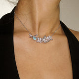 Zircon Butterfly Flower and Dragonfly Necklace