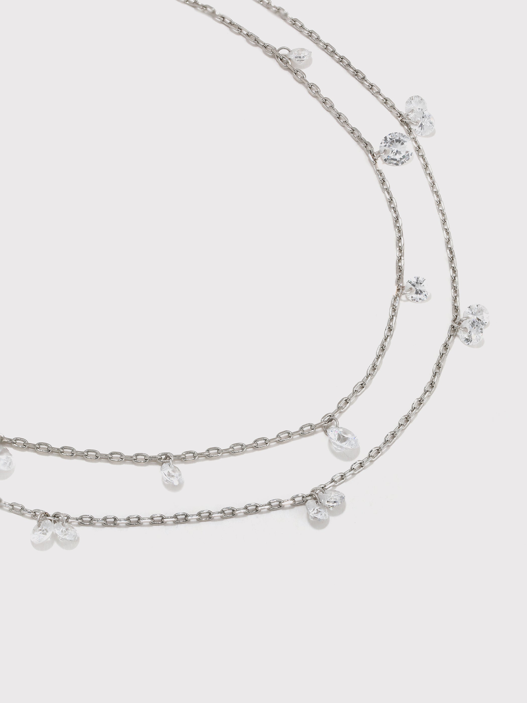 Double Layer Zircon Necklace - booneealus