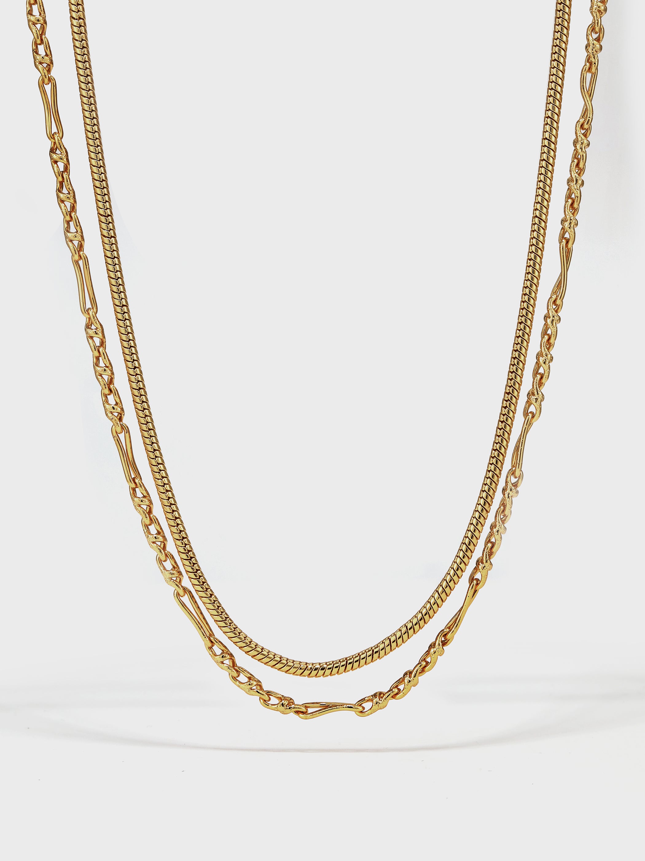 Round Snakebone Chain Handmade Chain Stacking Necklace - booneealus