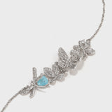 Zircon Butterfly Flower and Dragonfly Necklace