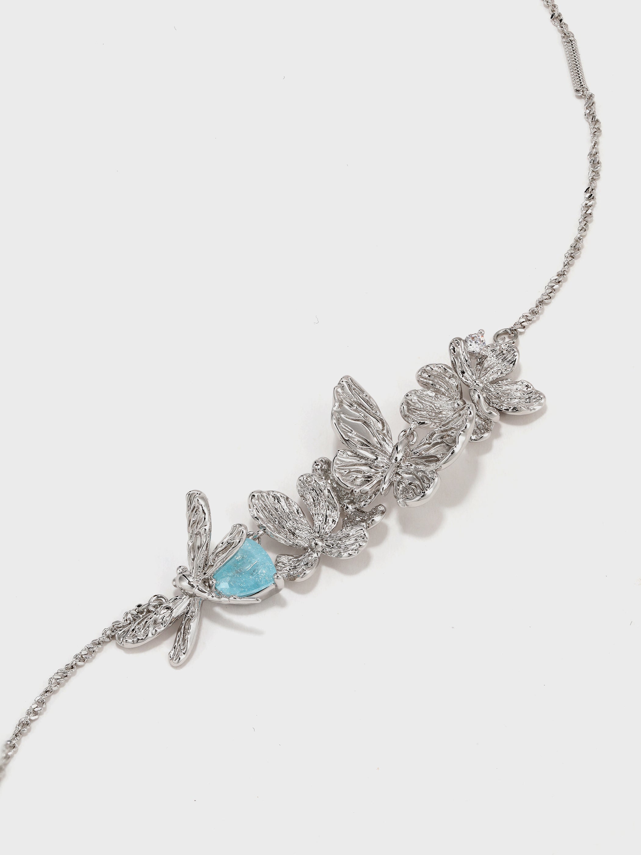 Zircon Butterfly Flower and Dragonfly Necklace - booneealus