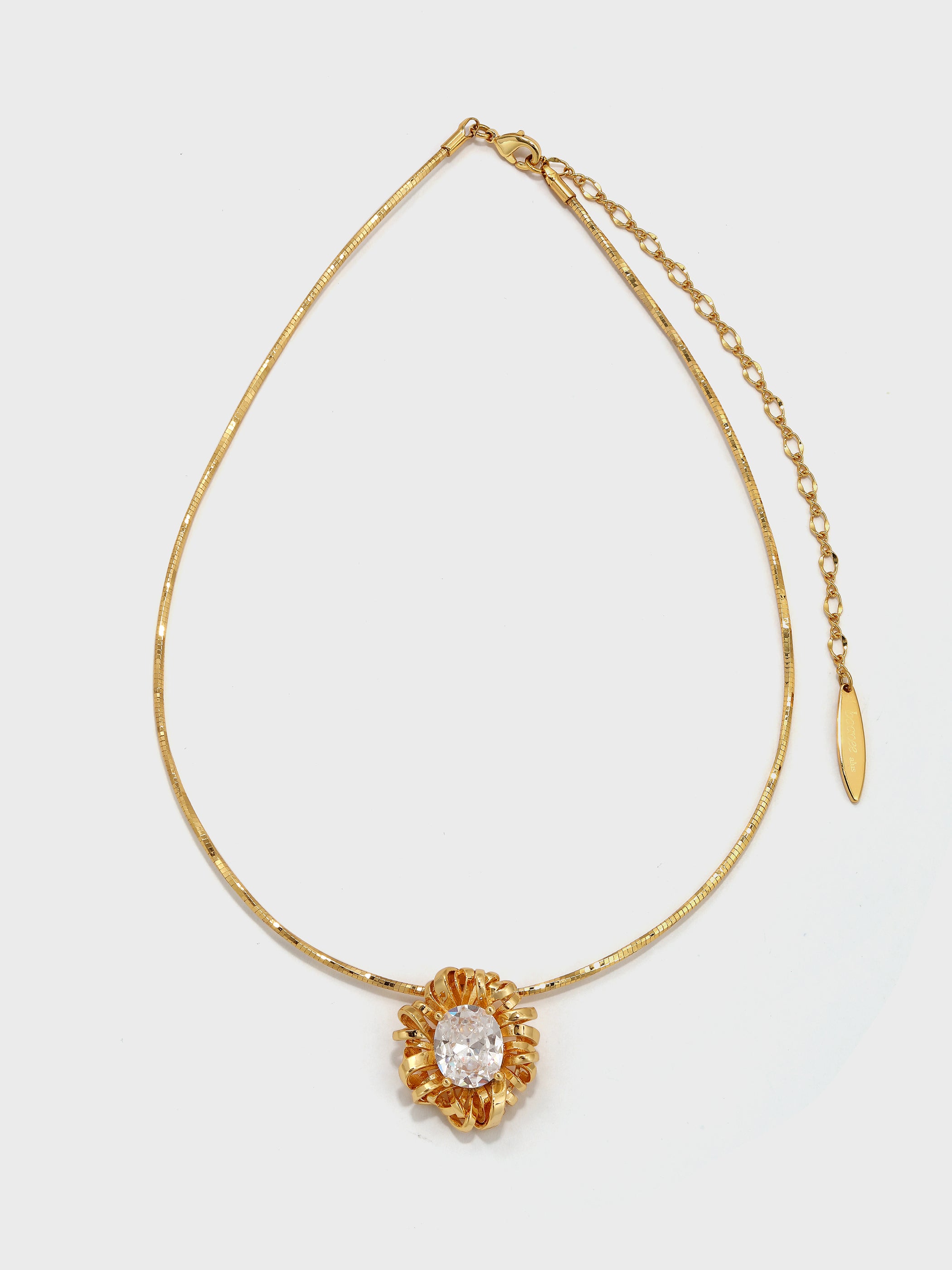 Twisted Braided Wrap Zirconia Necklace - booneealus