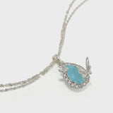 Teardrop-Shaped Double-Layer Butterfly Necklace