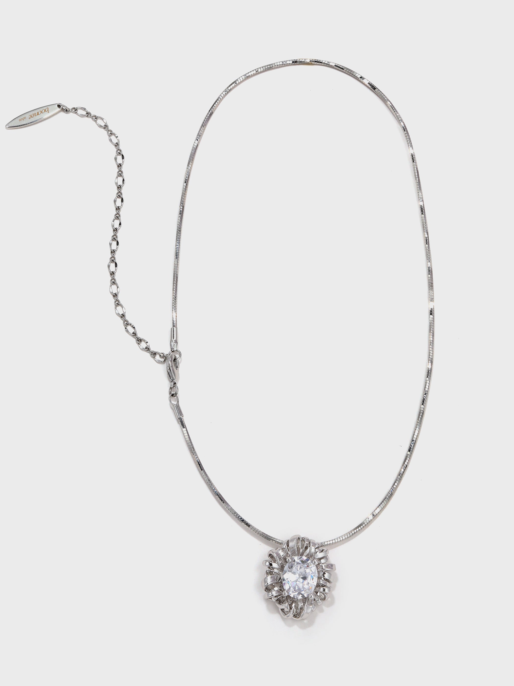 Twisted Braided Wrap Zirconia Necklace - booneealus